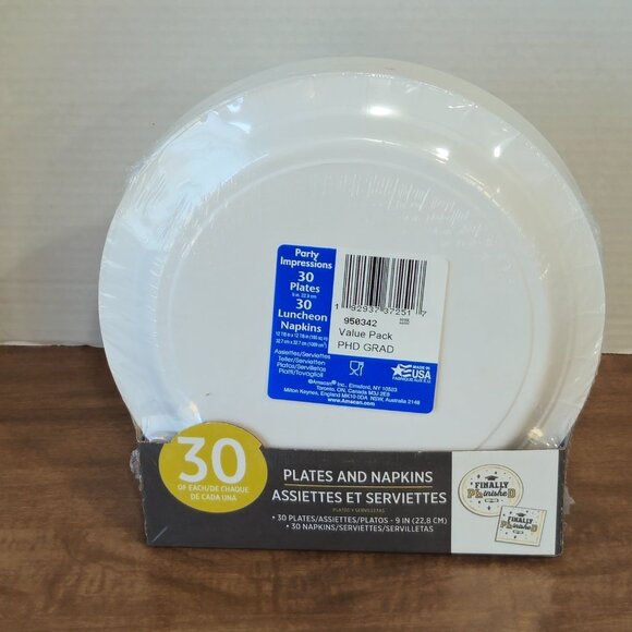 PHD Graduation Plates & Napkin - Picture 2 of 4